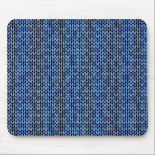 Blue Knit Pattern Muismat