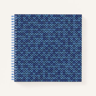 Blue Knit Pattern Notitieboek