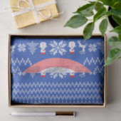 Blue Knit Winter Kerstfeestdag Sweater Custom Tissuepapier (Geschenk)