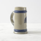 Blue Knotwork Beer Stein Bierpul (Voorkant links)