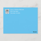 Blue Koala Beer Baby shower Briefkaart (Achterkant)