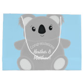 Blue Koala Beer Baby shower Groot Cadeauzakje (Achterkant)