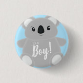 Blue Koala Beer Baby shower Ronde Button 3,2 Cm (Voorkant)