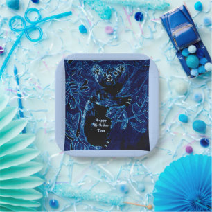 Blue Koala Beer Verjaardag Papieren Bordje