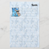 Blue Koala Mongram Letter K Lined Briefpapier (Voorkant)