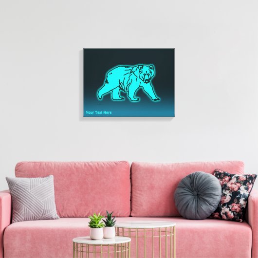 Blue Kodiak-Beer Canvas Afdruk (Insitu (Woonkamer))