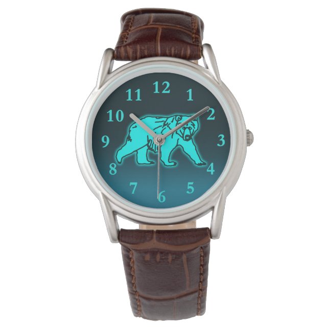 Blue Kodiak-Beer Horloge (Voorkant)