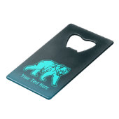 Blue Kodiak-Beer Kredietkaart Flessenopener (Voorkant Gekanteld)