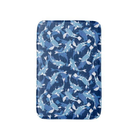 Blue Koi Fish Pattern Badmat (Voorkant Verticaal)