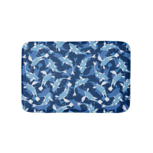 Blue Koi Fish Pattern Badmat