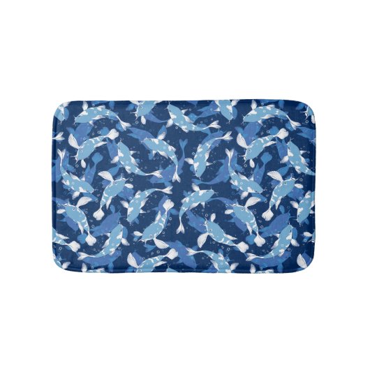 Blue Koi Fish Pattern Badmat (Voorkant)