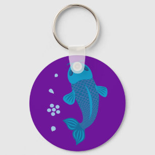 Blue Koi Fish Sleutelhanger