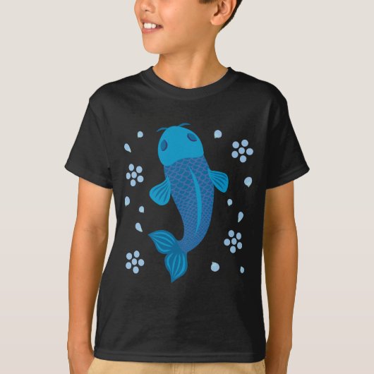 Blue Koi Fish T-shirt (Voorkant)