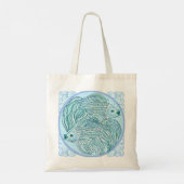 Blue Koi Fish tote bag (Achterkant)