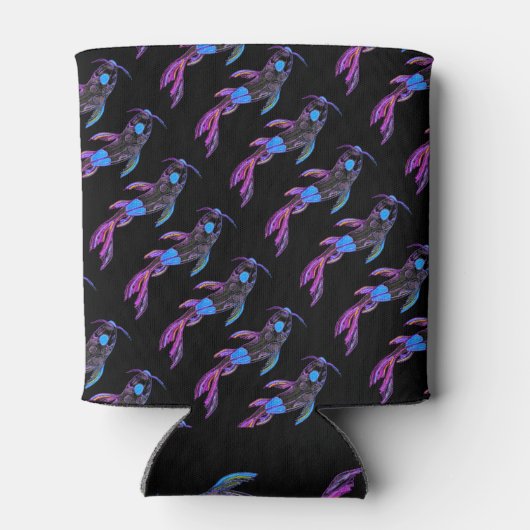 Blue Koi Pattern Editable Insulated Koelbox Blikjeskoeler (Achterkant)