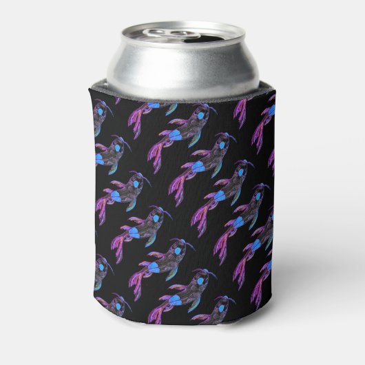 Blue Koi Pattern Editable Insulated Koelbox Blikjeskoeler (Blikje Achterkant)