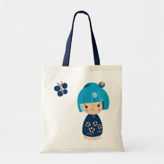 Blue Kokeshi Triplet Tas