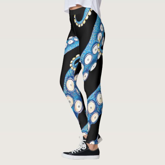 Blue Kraken Octopus Tentacles Art Leggings (Links)