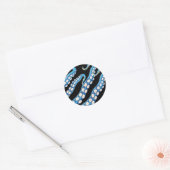 Blue Kraken Octopus Tentacles Art Ronde Sticker (Envelop)