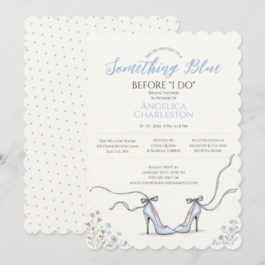 Blue Laarzen Something Blue Bruidsmeisje Uitnodigi Kaart (Voorkant / Achterkant)