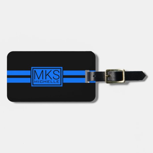 Blue Label Black RS Monogramed Bagagelabel (Voorkant horizontaal)