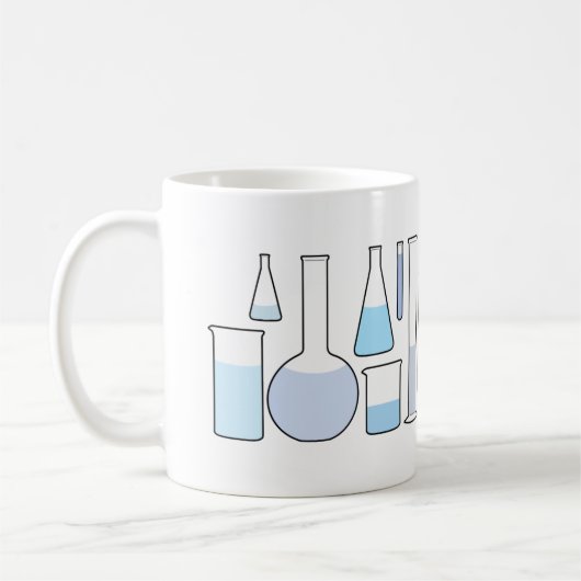 Blue Laboratory Glassware Koffiemok (Links)