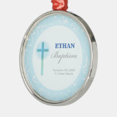 Blue Lace Boy Baptisme Metalen Ornament (Links)