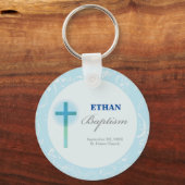Blue Lace Boy Baptisme Sleutelhanger (Voorkant)