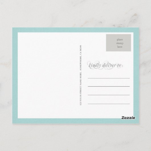 Blue Lace Doily bruiloft dank u Briefkaart (Achterkant)