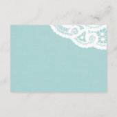 Blue Lace Doily Wedding Directions Behuizing Kaart (Achterkant)