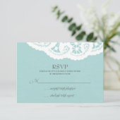 Blue Lace Doily Wedding RSVP (Debout devant)