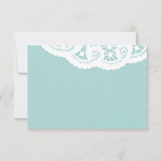 Blue Lace Doily Wedding RSVP (Dos)