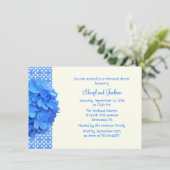Blue Lace en Hydrangeas Rehearsal Dinner Kaart (Staand voorkant)
