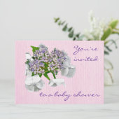 Blue Lace Hydrangea Baby shower Invitation (Debout devant)