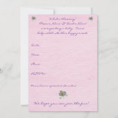 Blue Lace Hydrangea Baby shower Invitation (Dos)