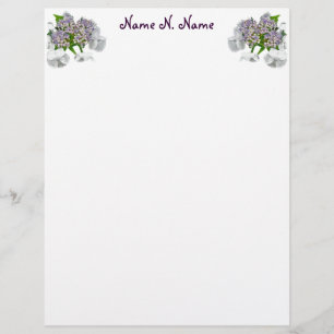 Blue Lace Hydrangea Letterhead Stationery