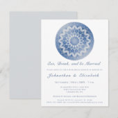 Blue Lace Mandala Rehearsal Dinner Kaart (Voorkant / Achterkant)