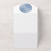 Blue Lace Mandala Wedding All In One Uitnodiging (Buitenkant)