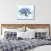 Blue Lace Pet Hydrangea Flowers Canvas Afdruk (Insitu (Slaapkamer))