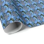 Blue Lacecap Hydrangea Floral Pattern Cadeaupapier (Rol Hoek)