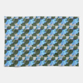 Blue Lacecap Hydrangea Floral Pattern Theedoek (Horizontaal)