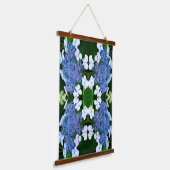Blue Lacecap Hydrangea Flower Abstract Hangend Wandkleed (Gebogen)