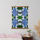 Blue Lacecap Hydrangea Flower Abstract Hangend Wandkleed (Slaapkamer)