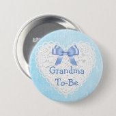 Blue Lacy oma-to-be Baby shower Button (Voorkant /achterkant)