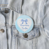 Blue Lacy oma-to-be Baby shower Button (In situ)