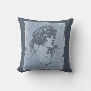 Blue Lady Decorative Pillow Kussen