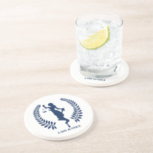 Blue Lady Justice logo Zandsteen Onderzetter