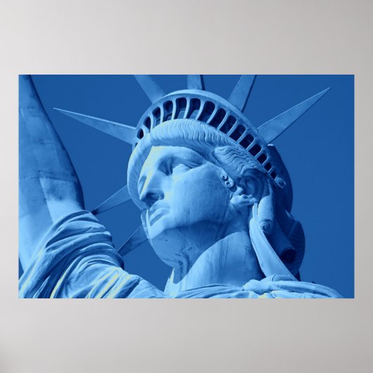 Blue Lady Liberty Close-up Poster (Voorkant)