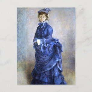 Blue Lady Parisienne Renoir Impressionist Paint Briefkaart