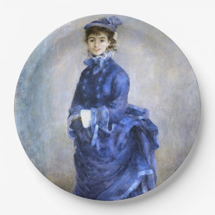 Blue Lady Parisienne Renoir Impressionist Paint Papieren Bordje